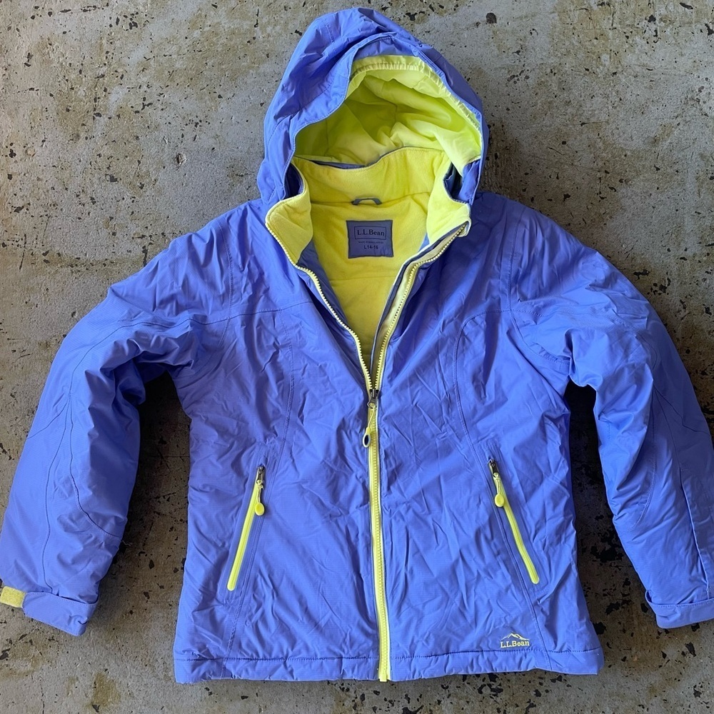 L.L. Bean Glacier Summit Waterproof Ski Jacket Blue Thinsulate Youth Large 14-16